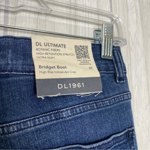 NWT DL1961 Bridget Boot High Rise Instasculpt Crop in Eco Dark Raw size 27 - Picture 12 of 15